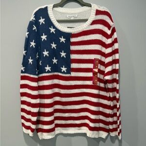 Greyson threads Patriotic Red, White, and Blue Sweater XXL